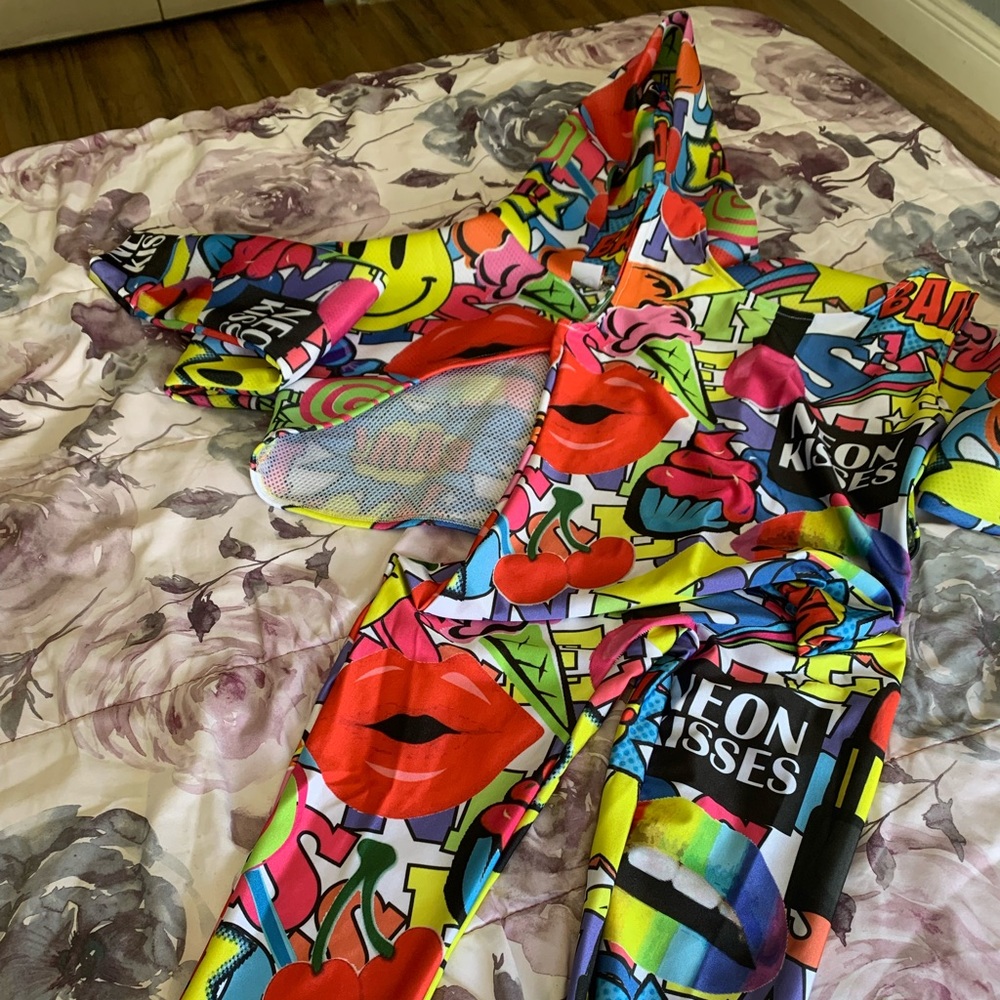 Neon kisses kids outfit